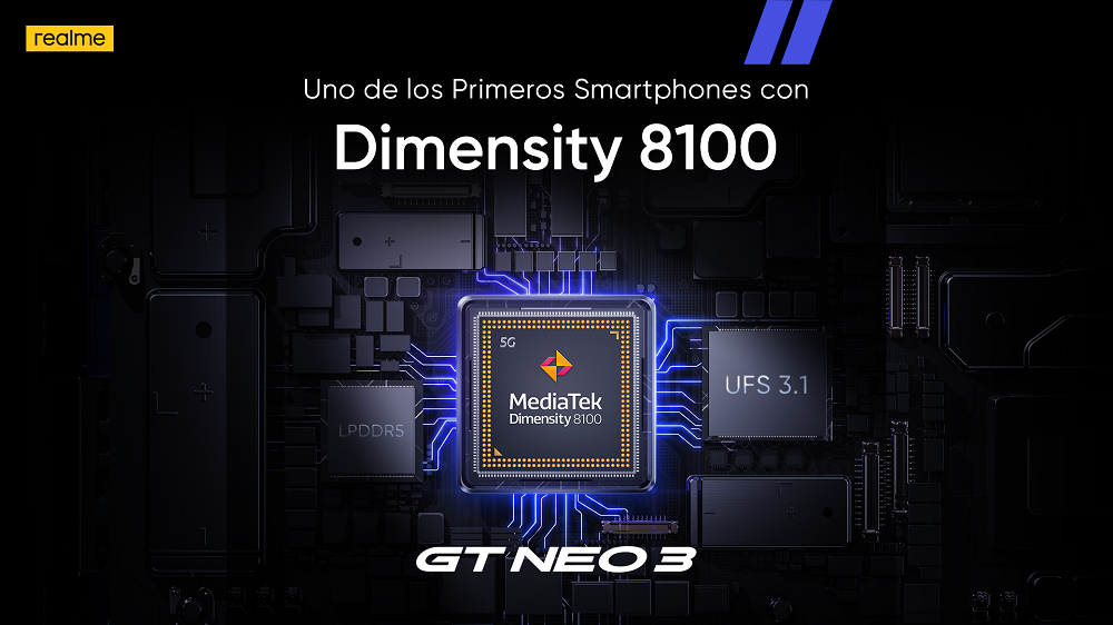 realme GT Neo 3 prepara su llegada a México con el poder de MediaTek Dimensity 8100