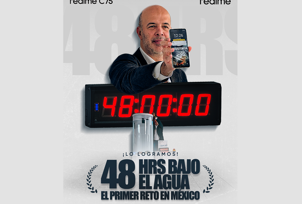 realme C75 rompe récord: 48 horas bajo el agua y 2M de vistas