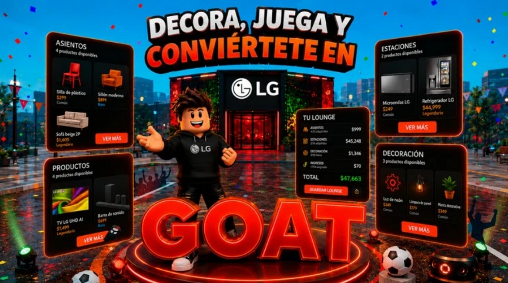 LG Lleva la Pasión del Futbol a Roblox con el Lanzamiento de LG GOAT Lounge Tycoon